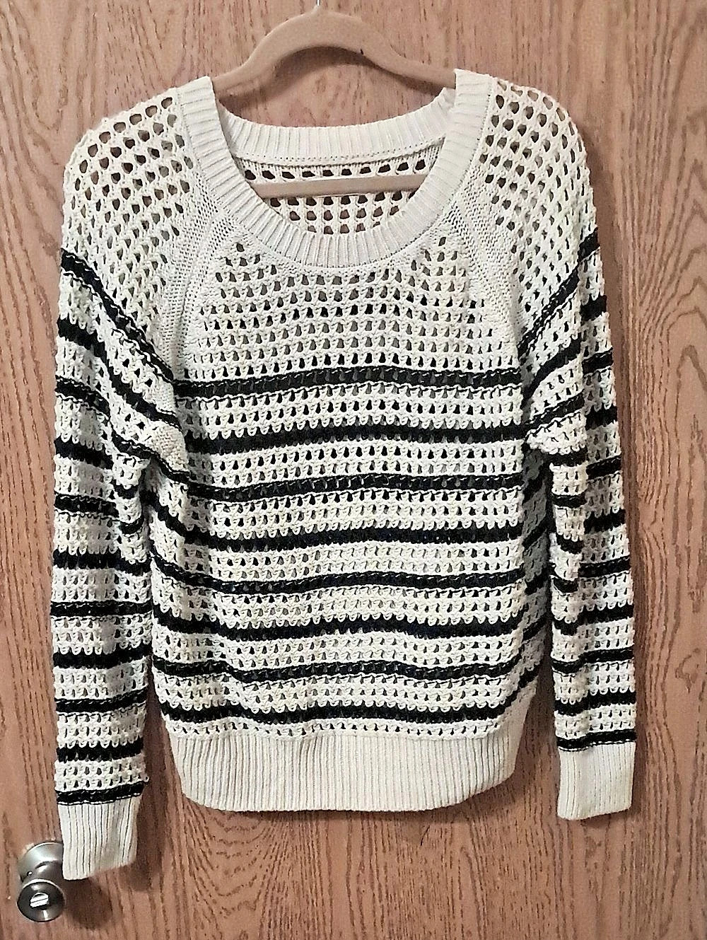 Sonoma Goods For Life Striped Open Knit Sweater Size Medium